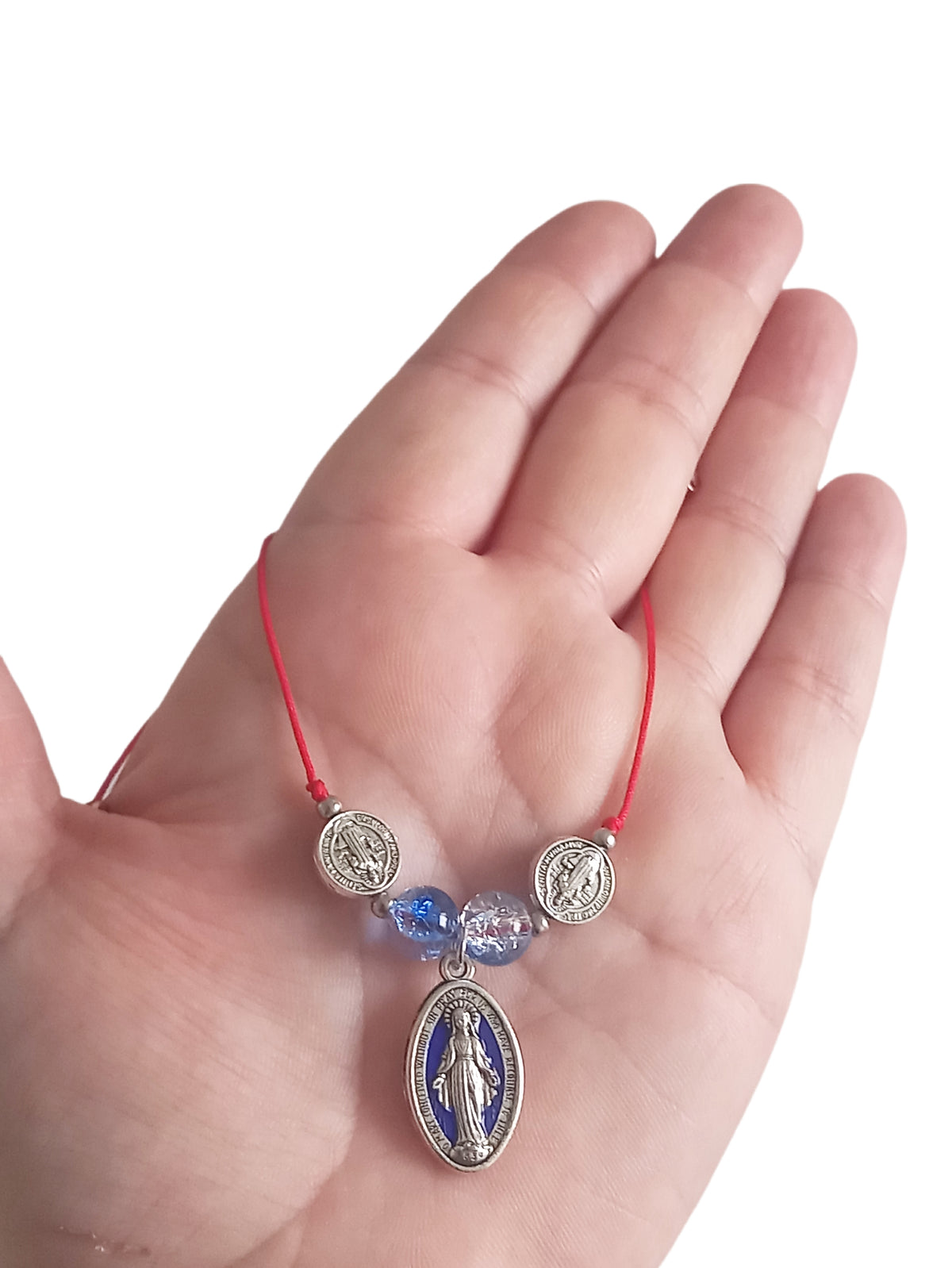 ✞ Grâce de Lourdes ✞ Bracelet artisanal Vierge Marie & Saint-Benoît