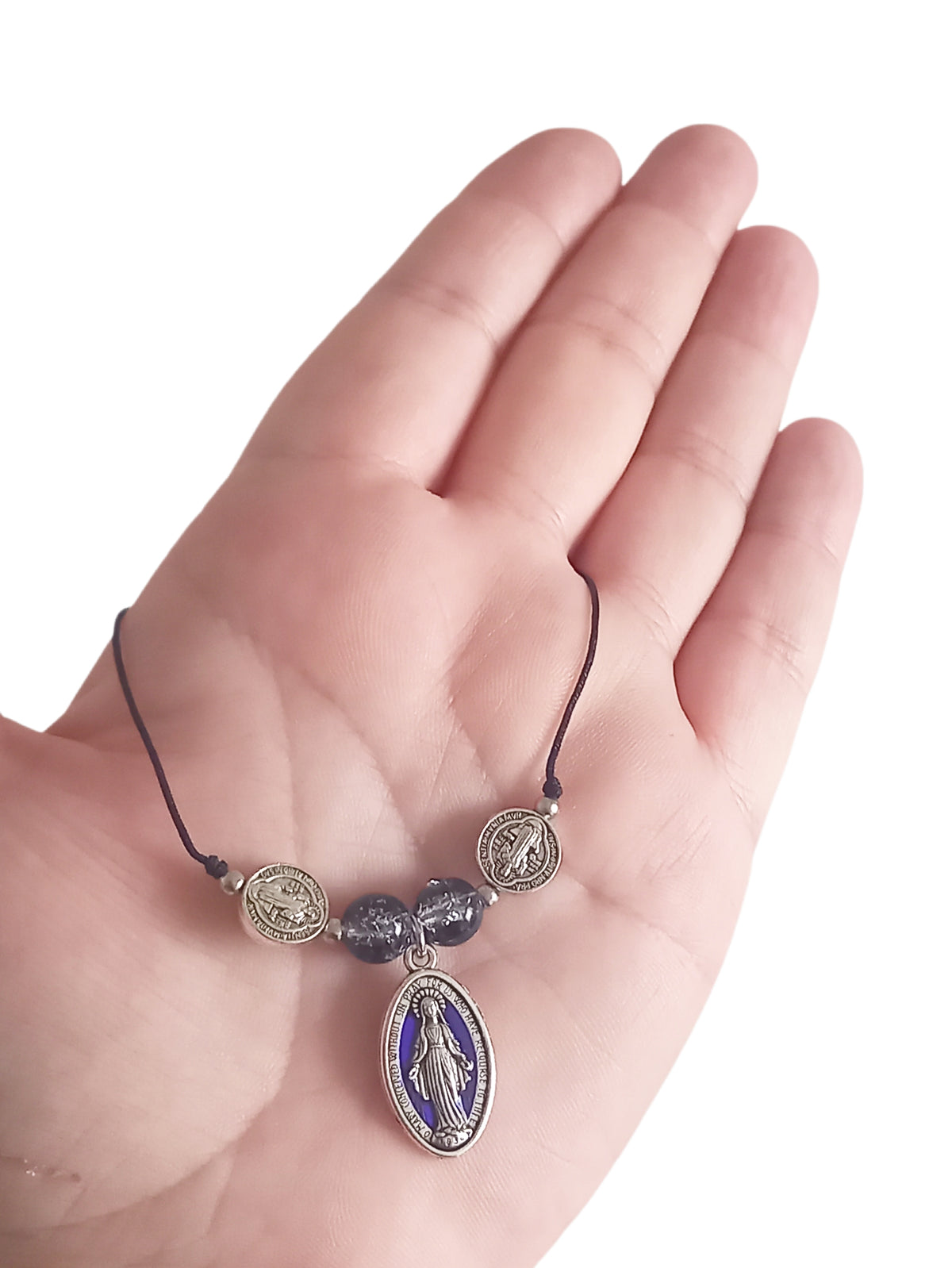 ✞ Grâce de Lourdes ✞ Bracelet artisanal Vierge Marie & Saint-Benoît