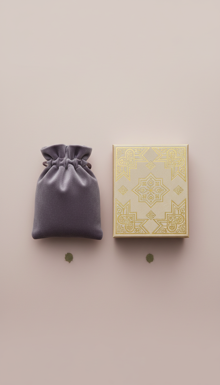 Coffret velours et boîte dorée cadeau