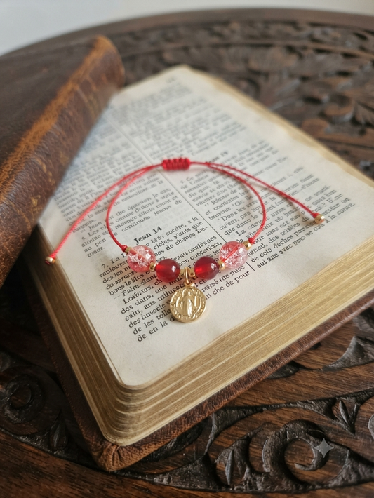 ✞ Saint Benoît ✞   Bracelet artisanal plaqué or 18 K et 2 en 1