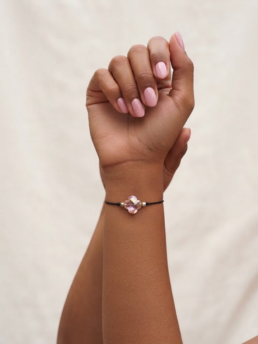 ✞ Suerte ✞   Bracelet artisanal modèle jaune irisé