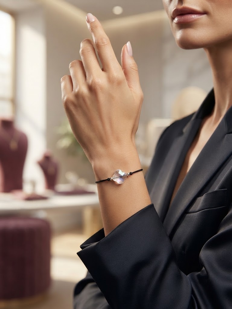 ✞ Suerte ✞   Bracelet artisanal modèle blanc irisé