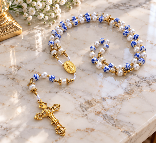 ✞ Matin de Lourdes ✞   Chapelet collier artisanal