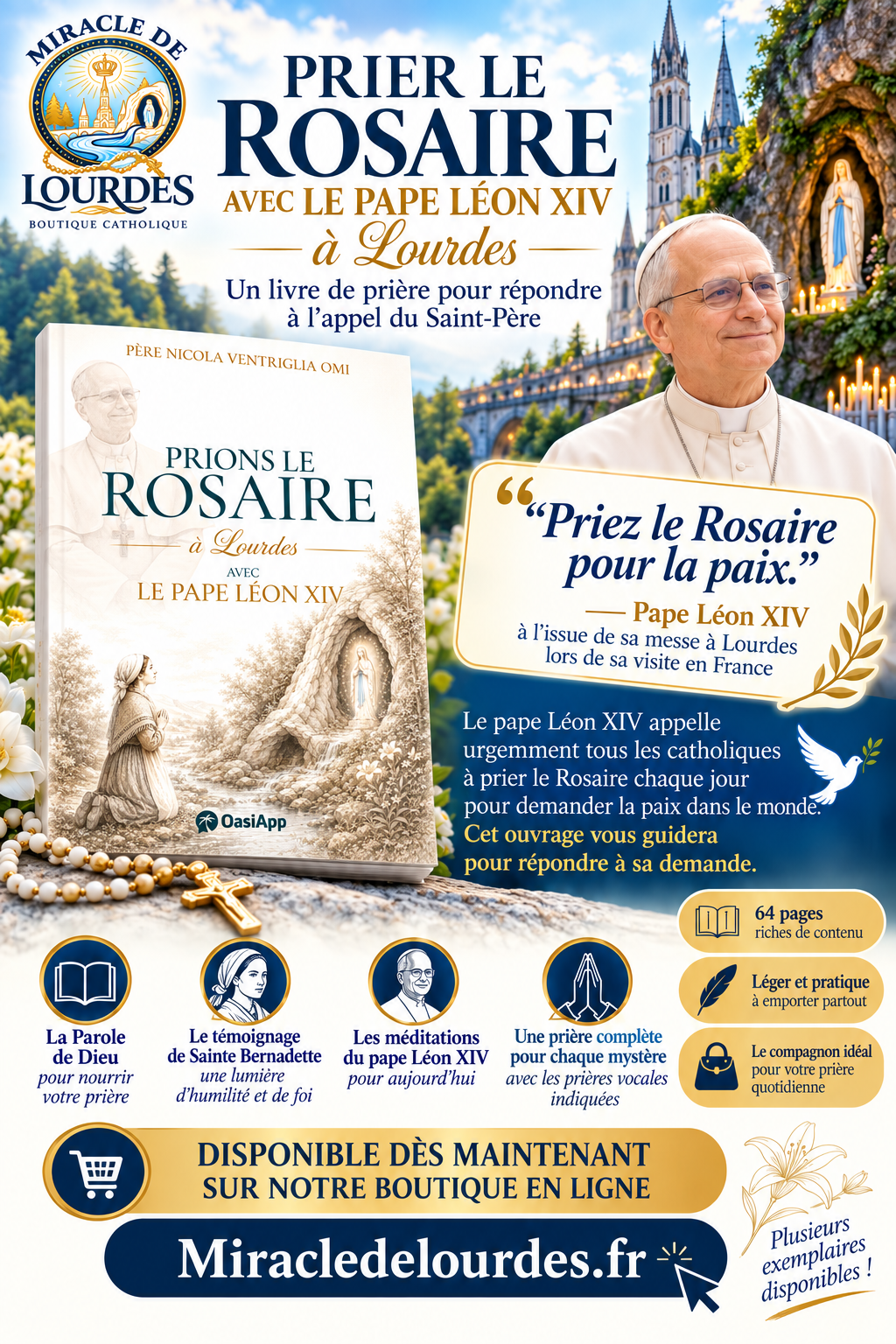✞ Prions le Rosaire avec le Pape Léon XIV ✞ Livre de prière catholique