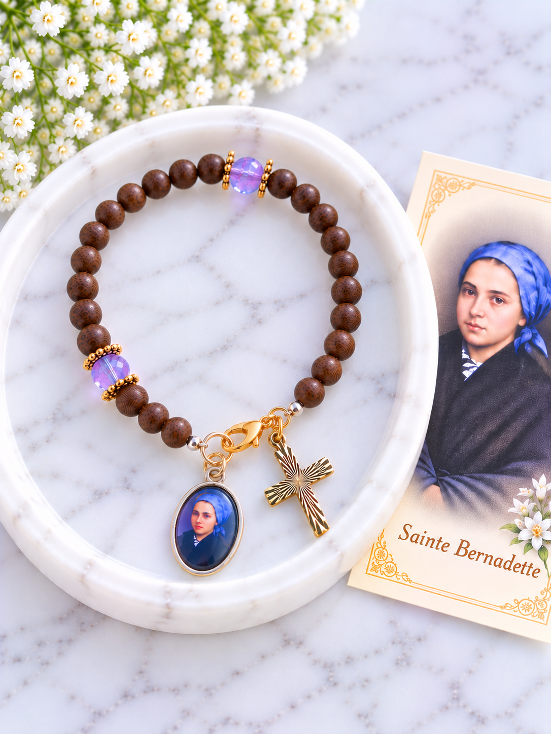 ✞ Sainte Bernadette ✞ Bracelet Double Dizainier