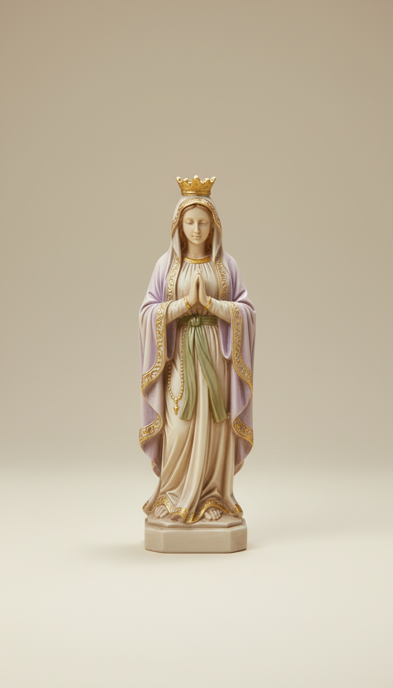 Statue Vierge en résine finie main