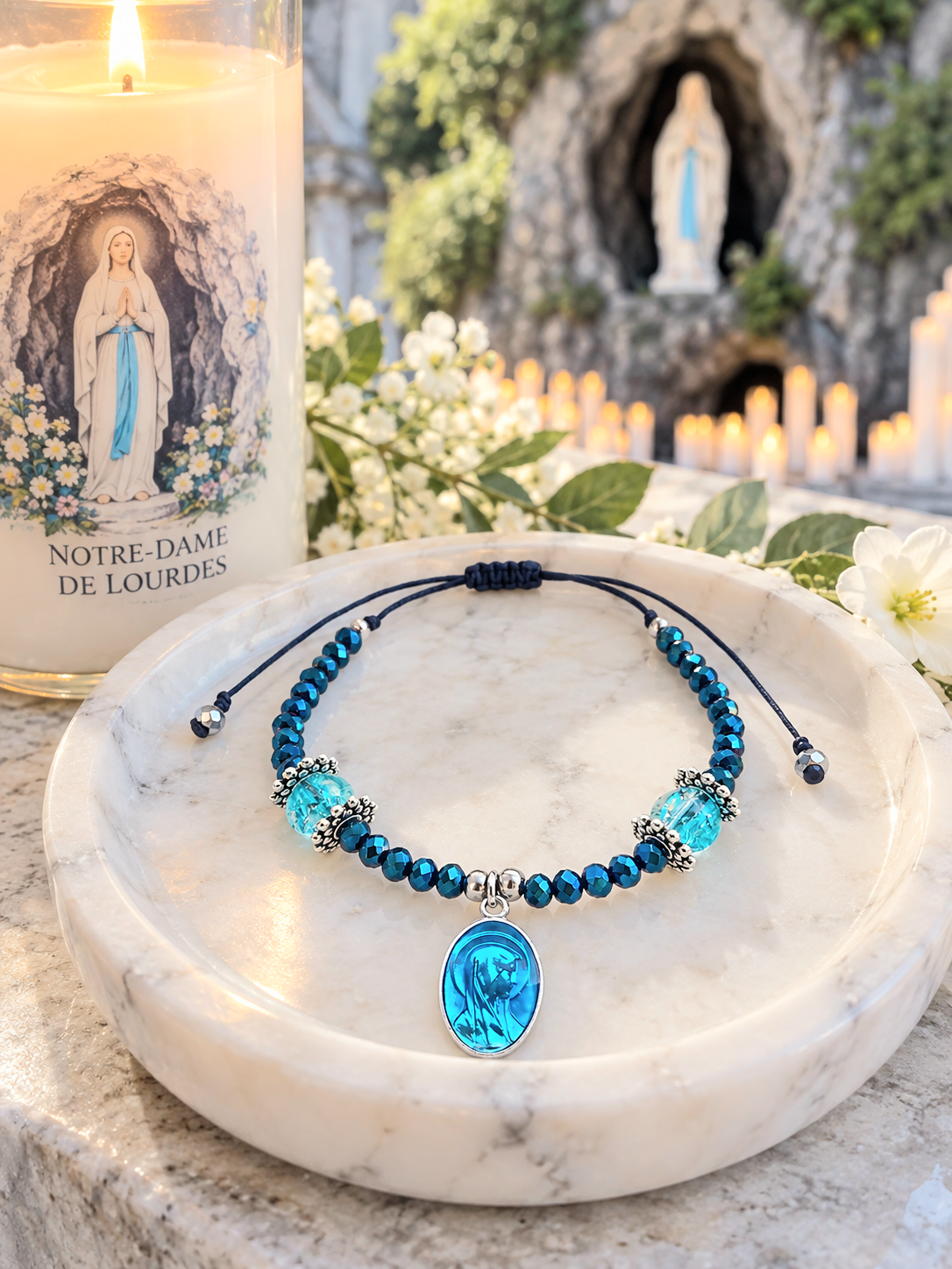 ✞ Maria ✞ Bracelet apparition mariale de Lourdes réversible