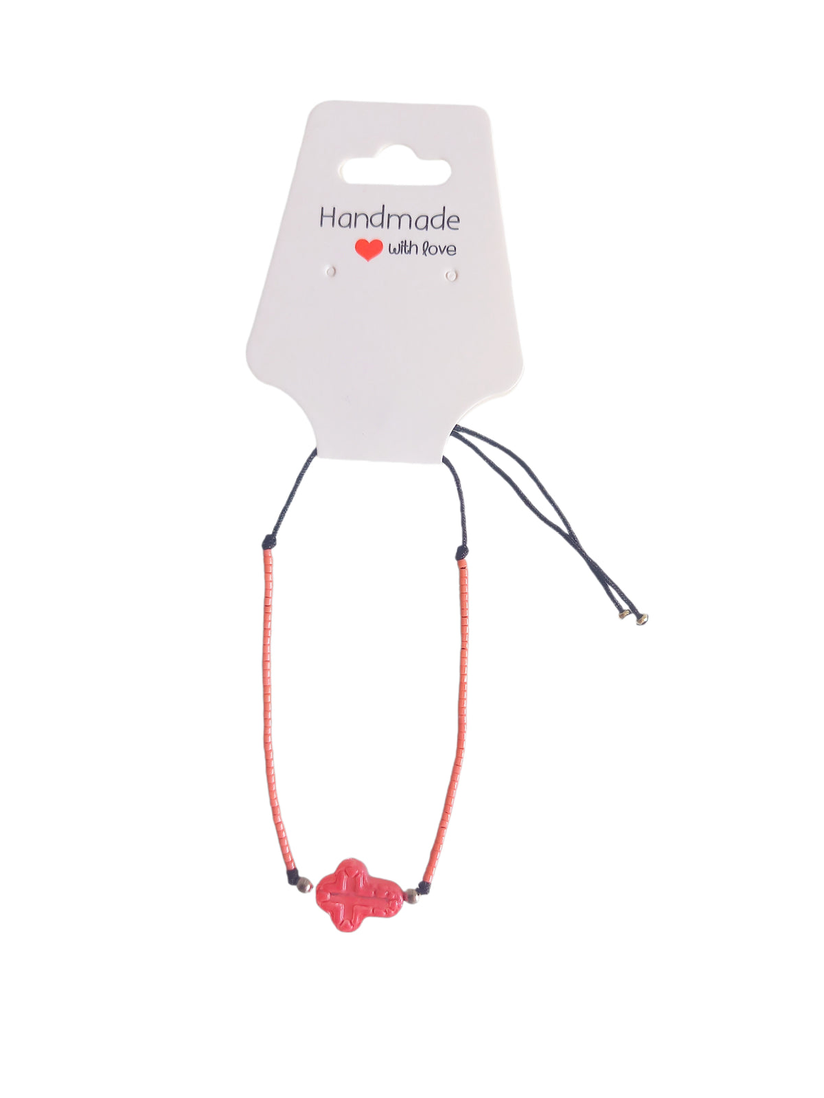 ✞  Bonita Cruz ✞   Bracelet artisanal modèle rouge corail