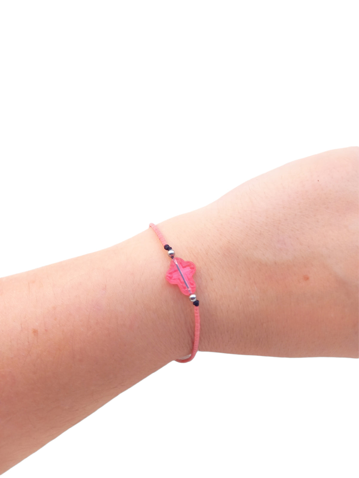 ✞  Bonita Cruz ✞   Bracelet artisanal modèle rouge corail