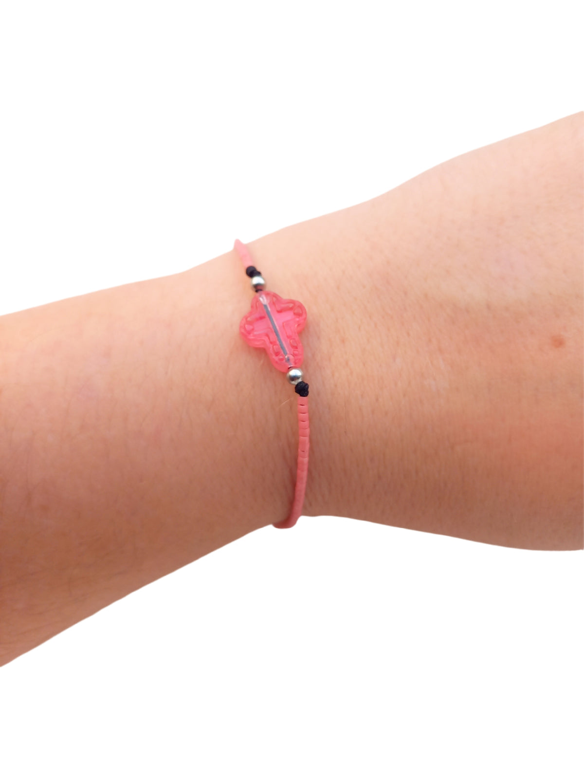 ✞  Bonita Cruz ✞   Bracelet artisanal modèle rouge corail