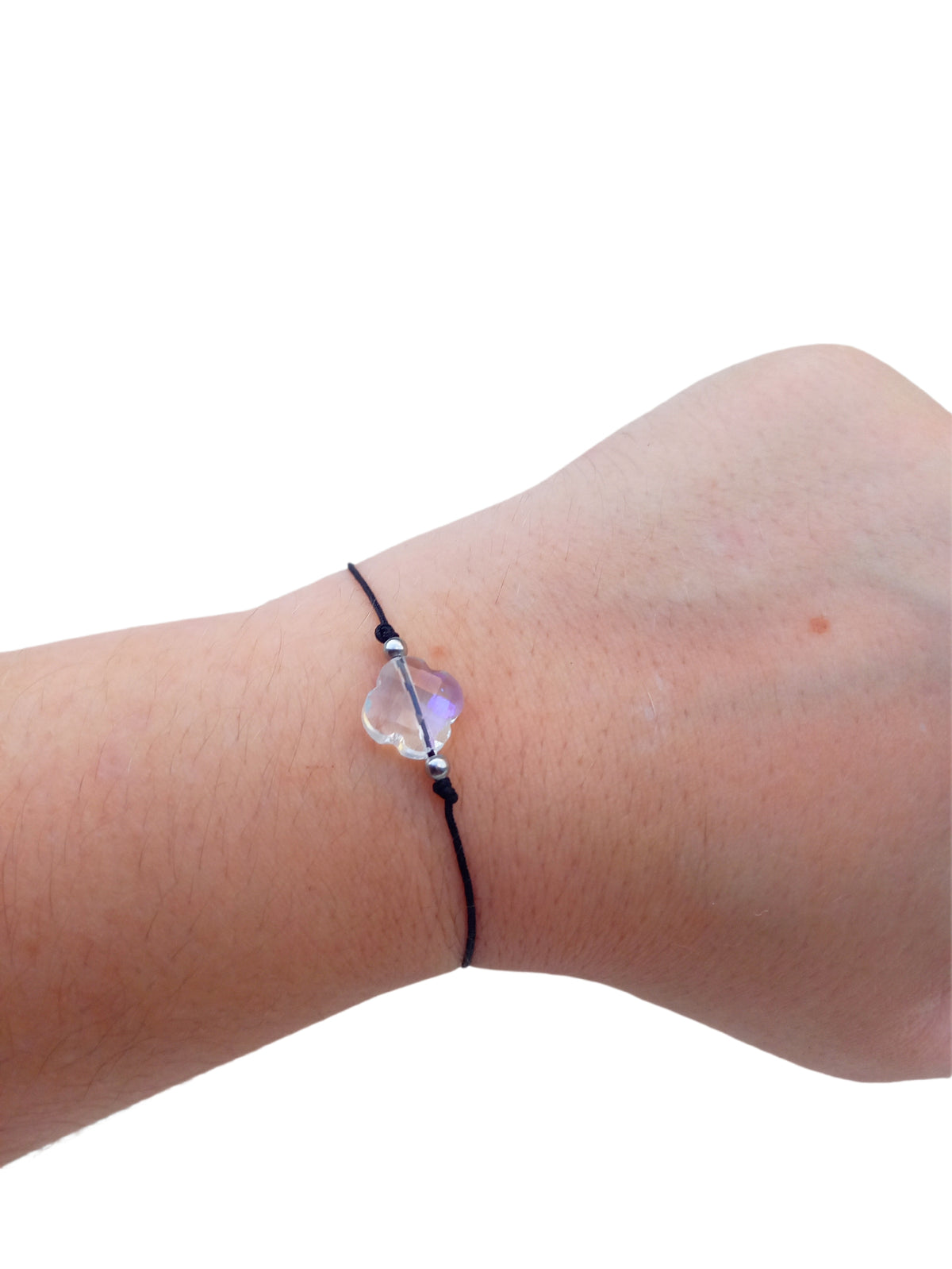 ✞ Suerte ✞   Bracelet artisanal modèle blanc irisé