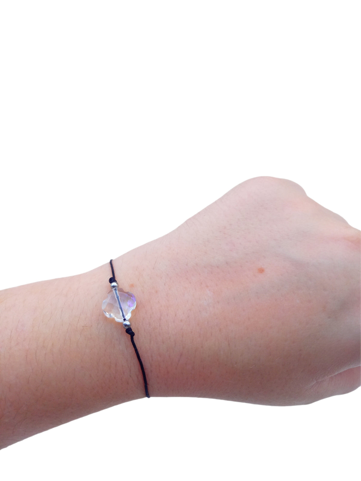 ✞ Suerte ✞   Bracelet artisanal modèle blanc irisé