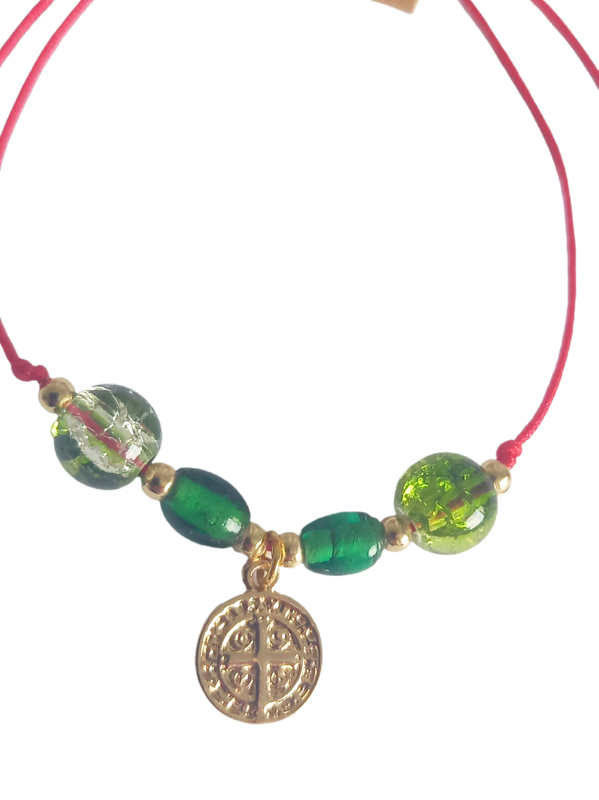 ✞ Saint Benoît ✞   Bracelet artisanal plaqué or 18 K et 2 en 1 (réversible)