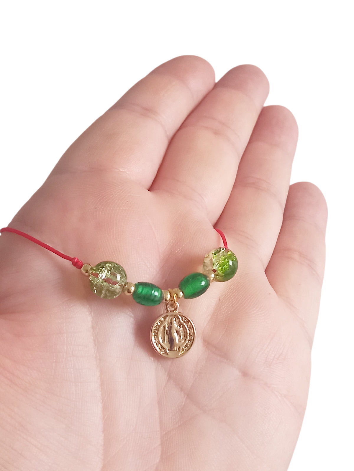 ✞ Saint Benoît ✞   Bracelet artisanal plaqué or 18 K et 2 en 1 (réversible)