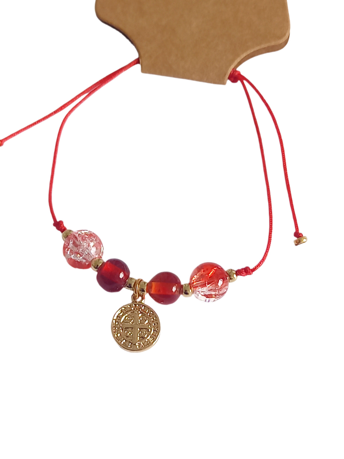 ✞ Saint Benoît ✞   Bracelet artisanal plaqué or 18 K et 2 en 1