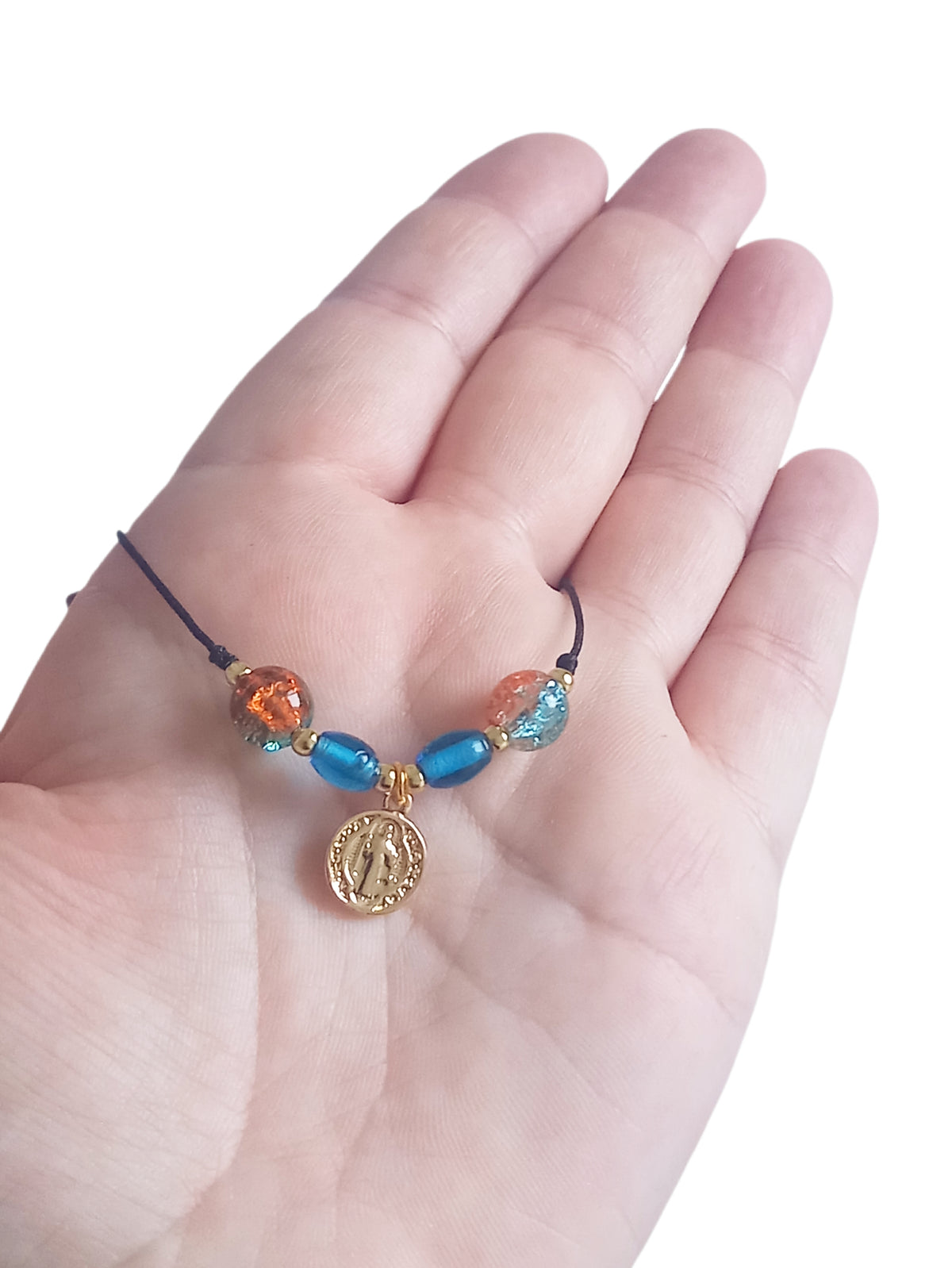 ✞ Saint Benoît ✞   Bracelet artisanal plaqué or 18 K et 2 en 1 ( réversible)