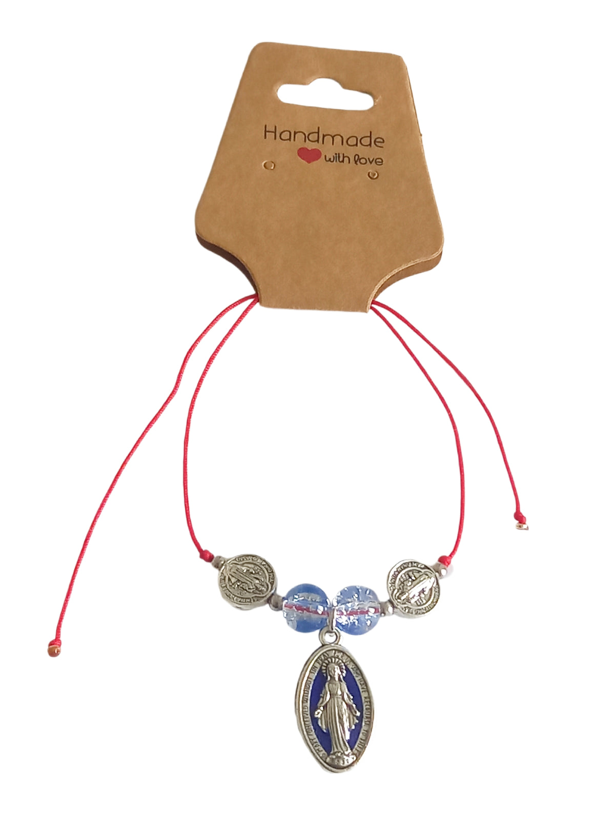 ✞ Grâce de Lourdes ✞   Bracelet artisanal Vierge Marie & Saint-Benoît