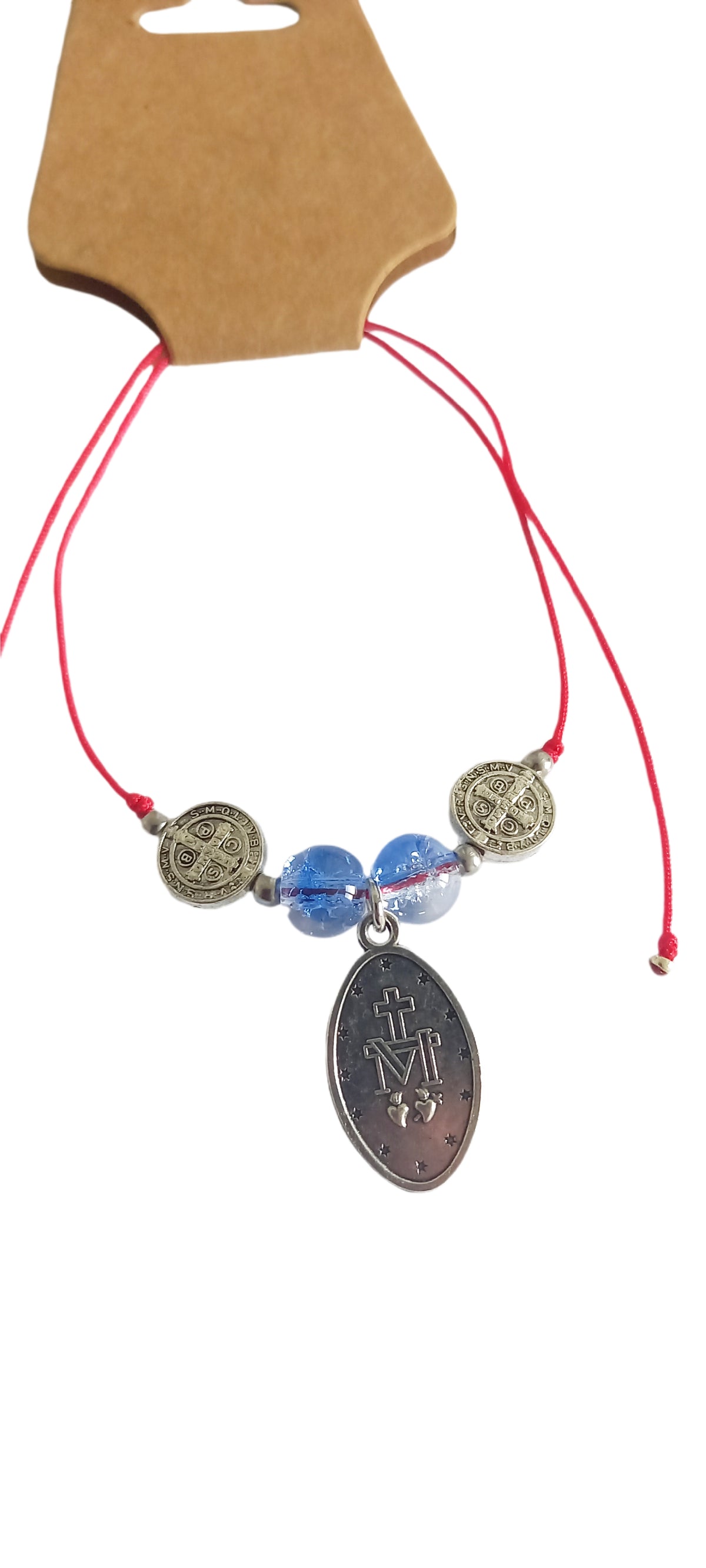 ✞ Grâce de Lourdes ✞   Bracelet artisanal Vierge Marie & Saint-Benoît