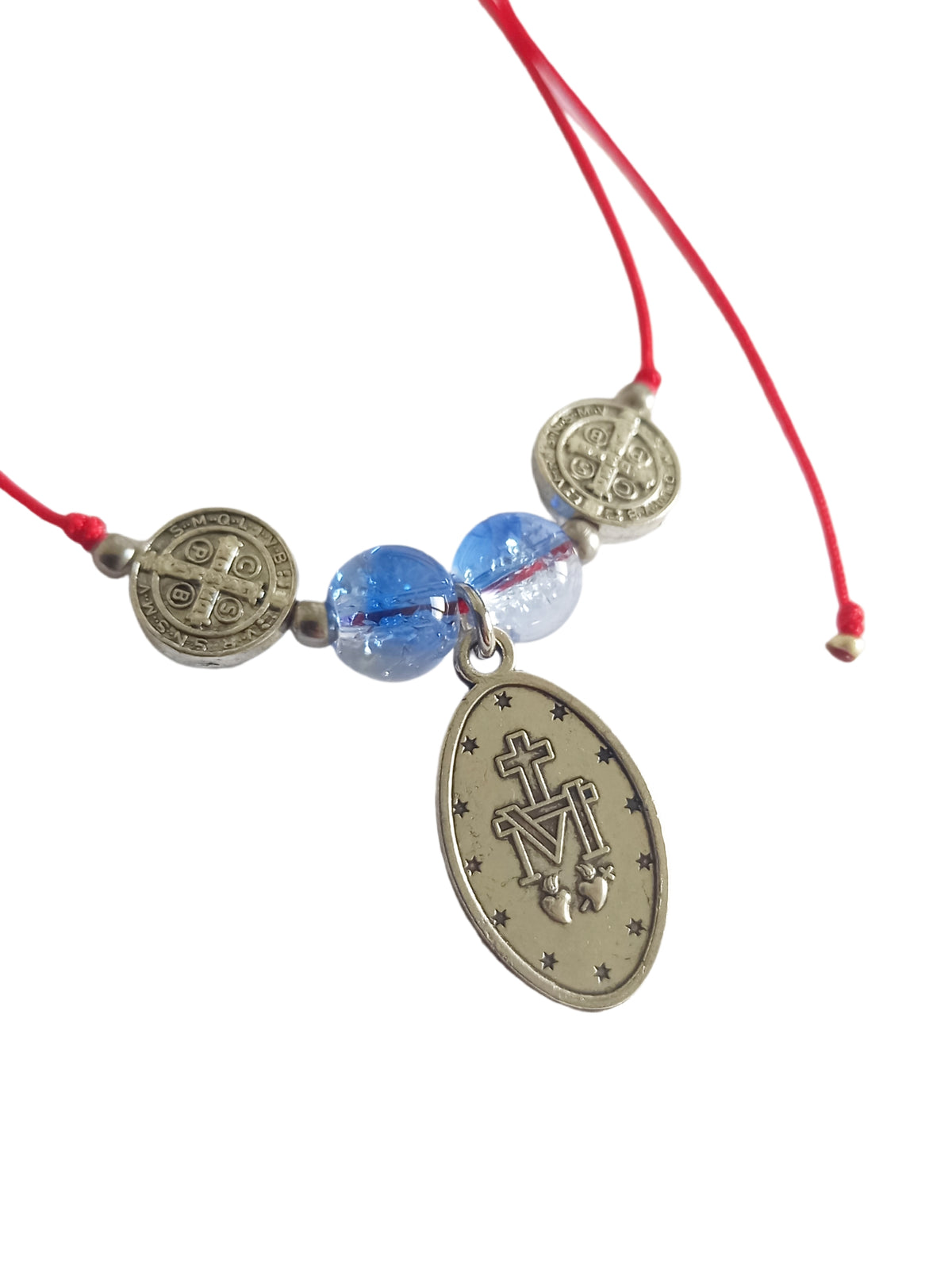 ✞ Grâce de Lourdes ✞   Bracelet artisanal Vierge Marie & Saint-Benoît