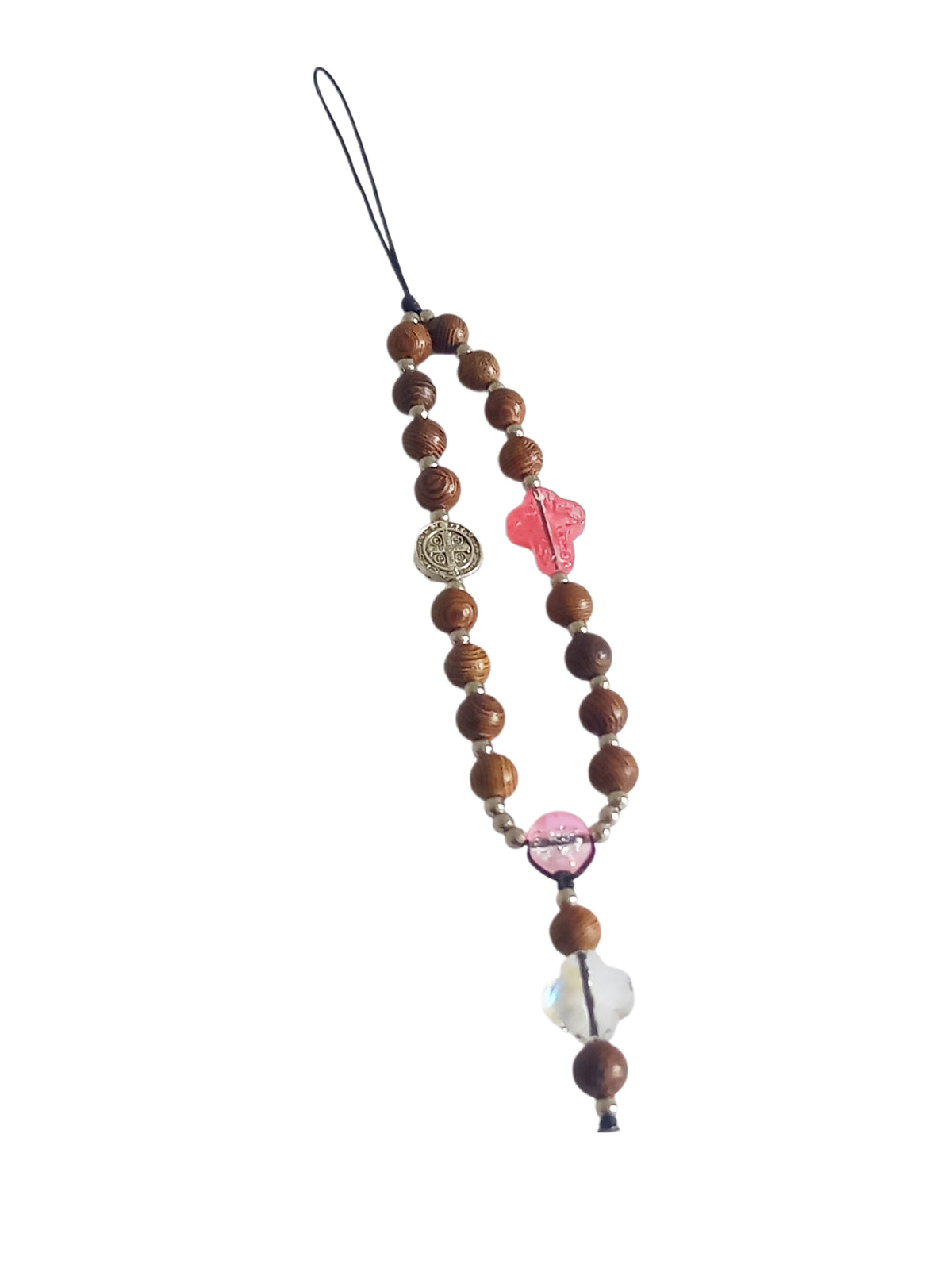 ✞ Protection de St Benoît ✞  Bijou de téléphone artisanal style mini chapelet
