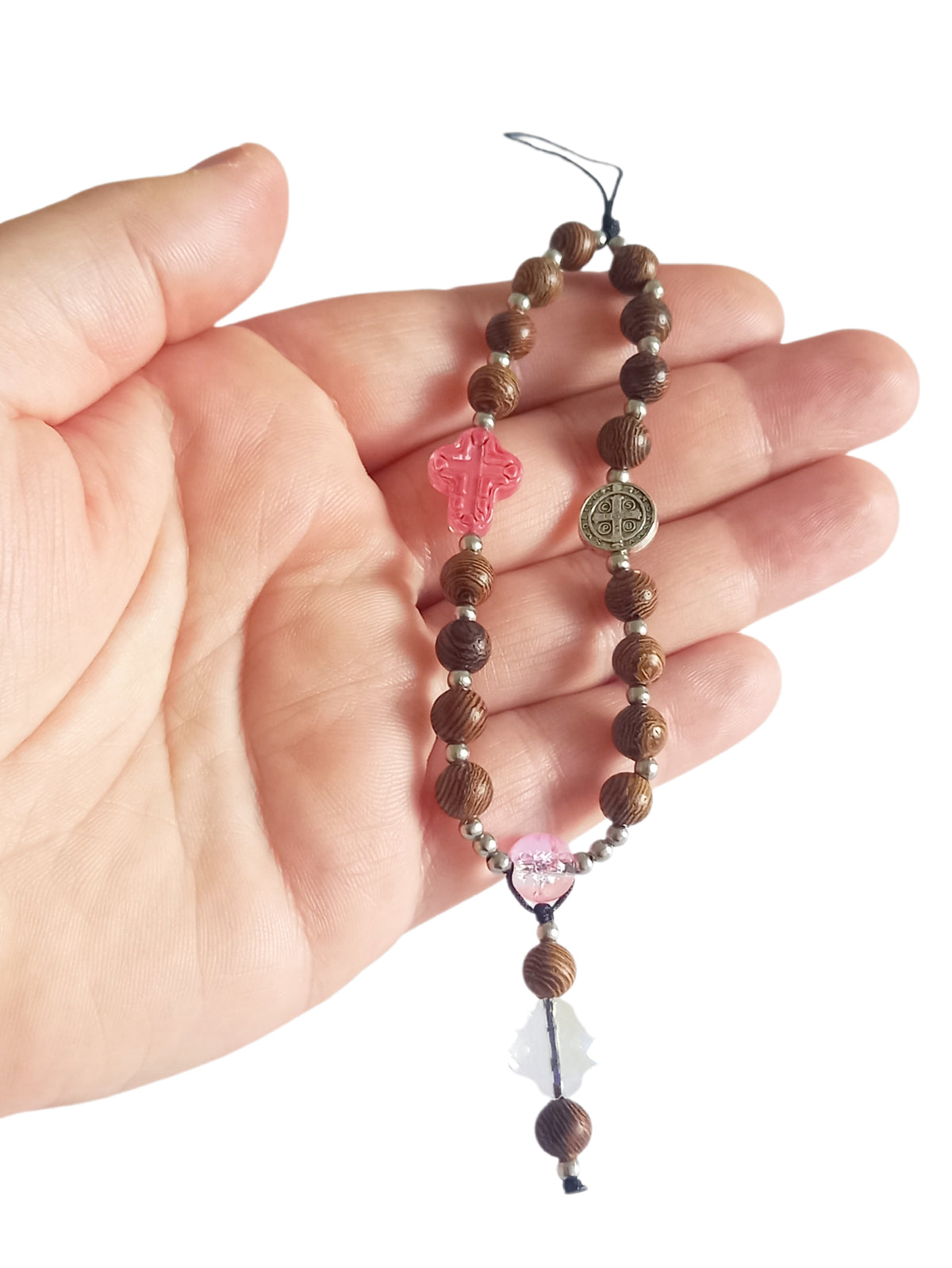 ✞ Protection de St Benoît ✞  Bijou de téléphone artisanal style mini chapelet