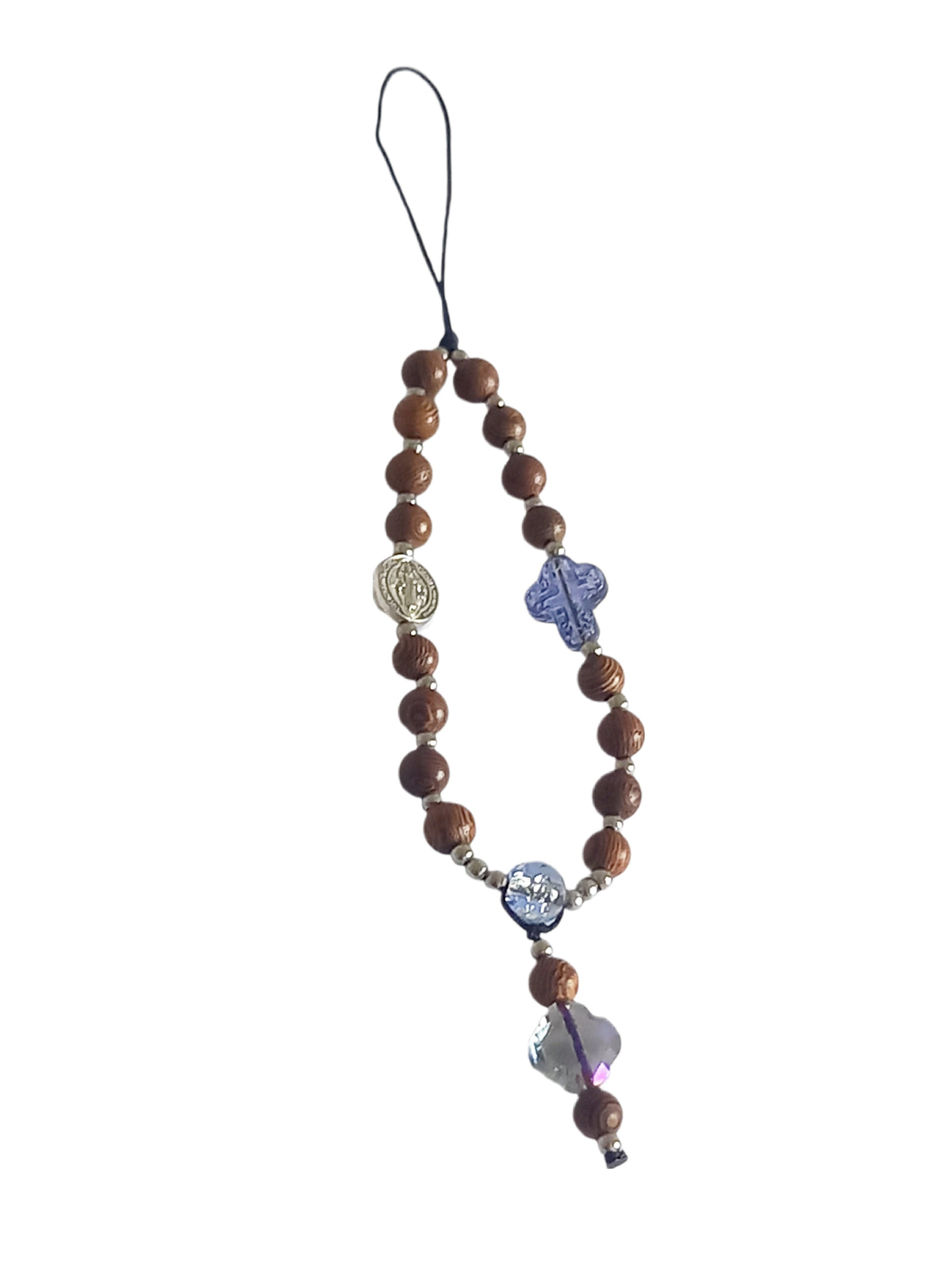 ✞ Protection de St Benoît ✞  Bijou de téléphone artisanal style mini chapelet