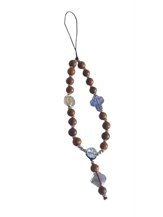 ✞ Protection de St Benoît ✞  Bijou de téléphone artisanal style mini chapelet