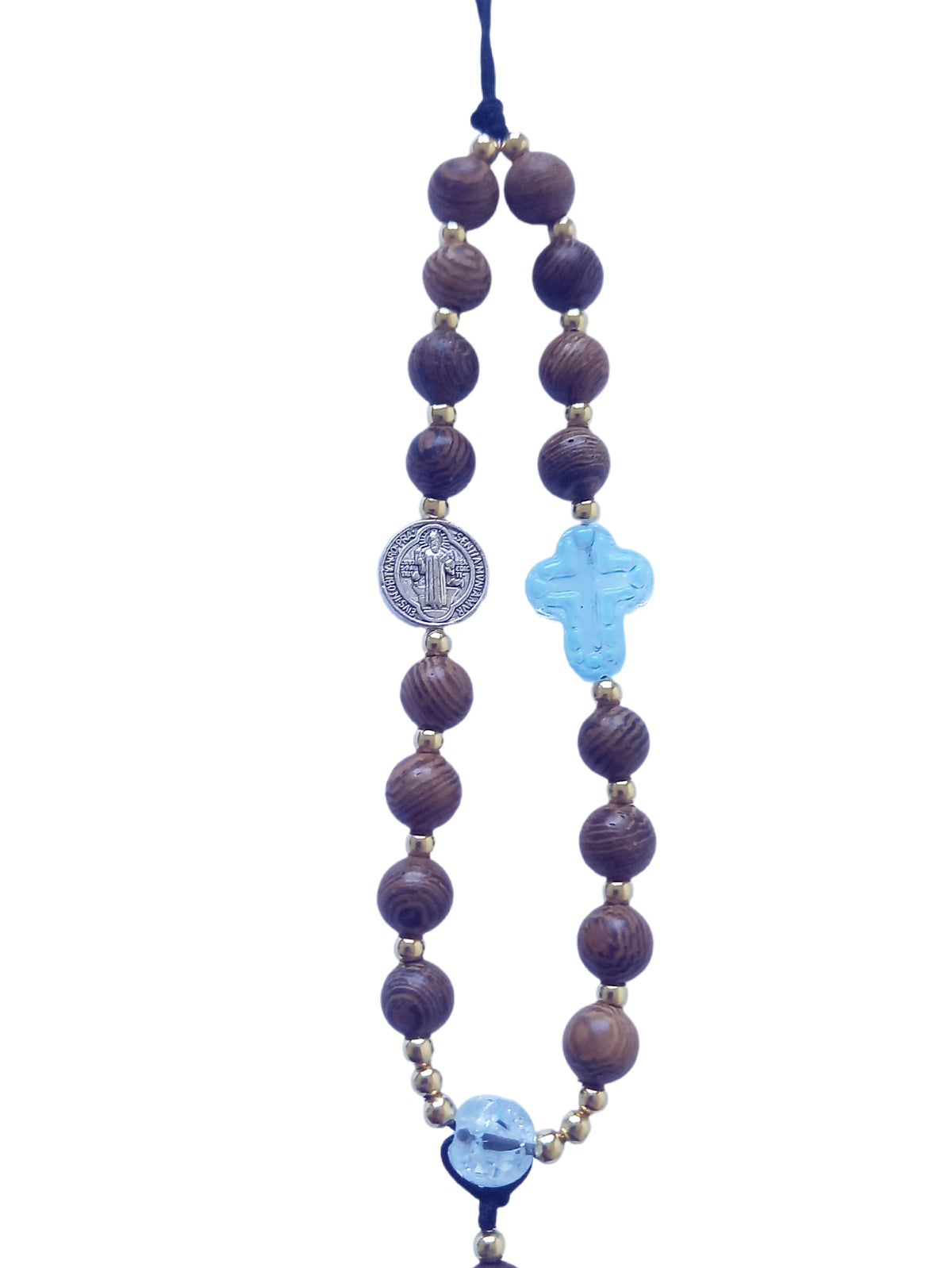 ✞ Protection de St Benoît ✞  Bijou de téléphone artisanal style mini chapelet