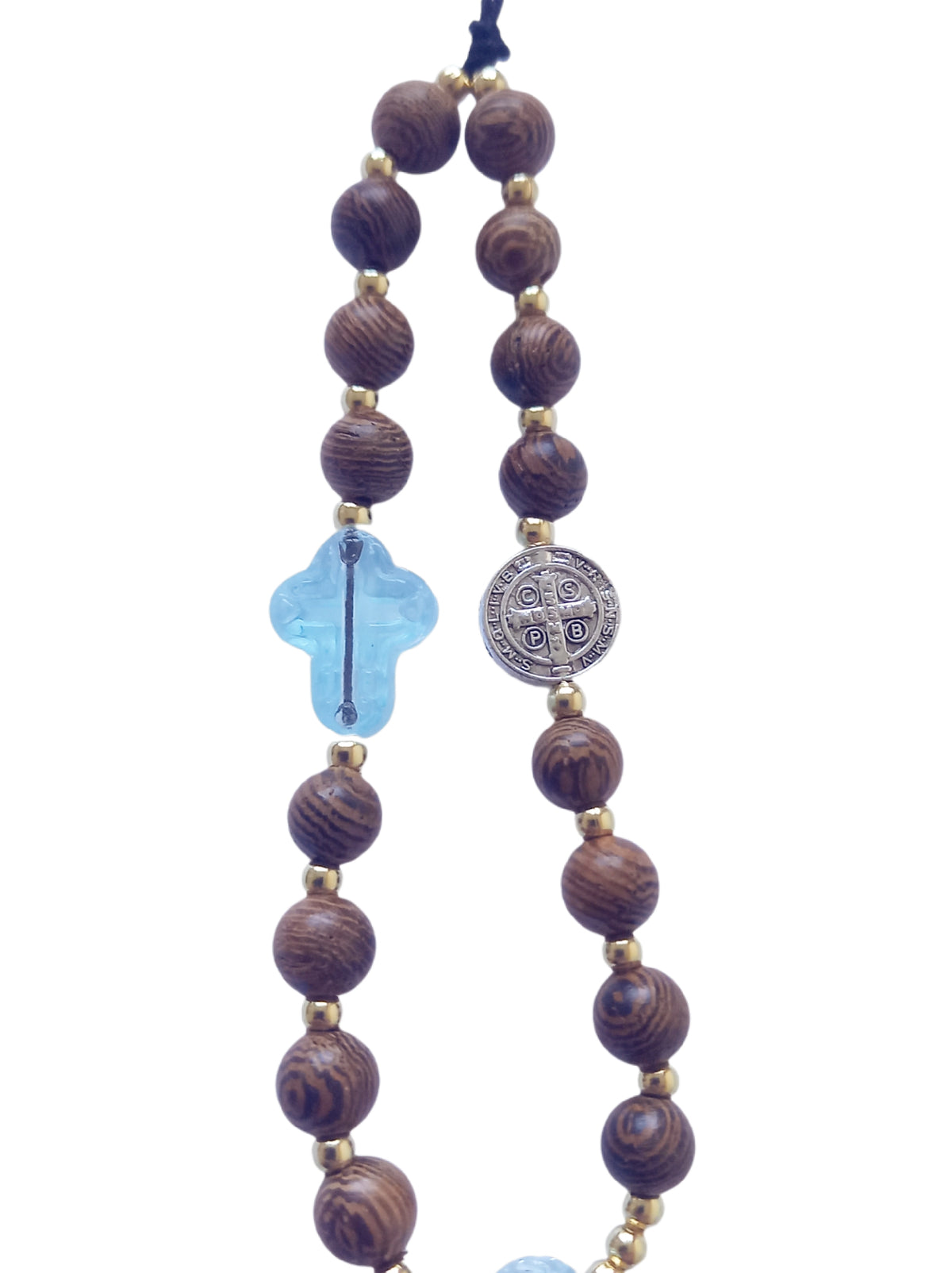 ✞ Protection de St Benoît ✞  Bijou de téléphone artisanal style mini chapelet