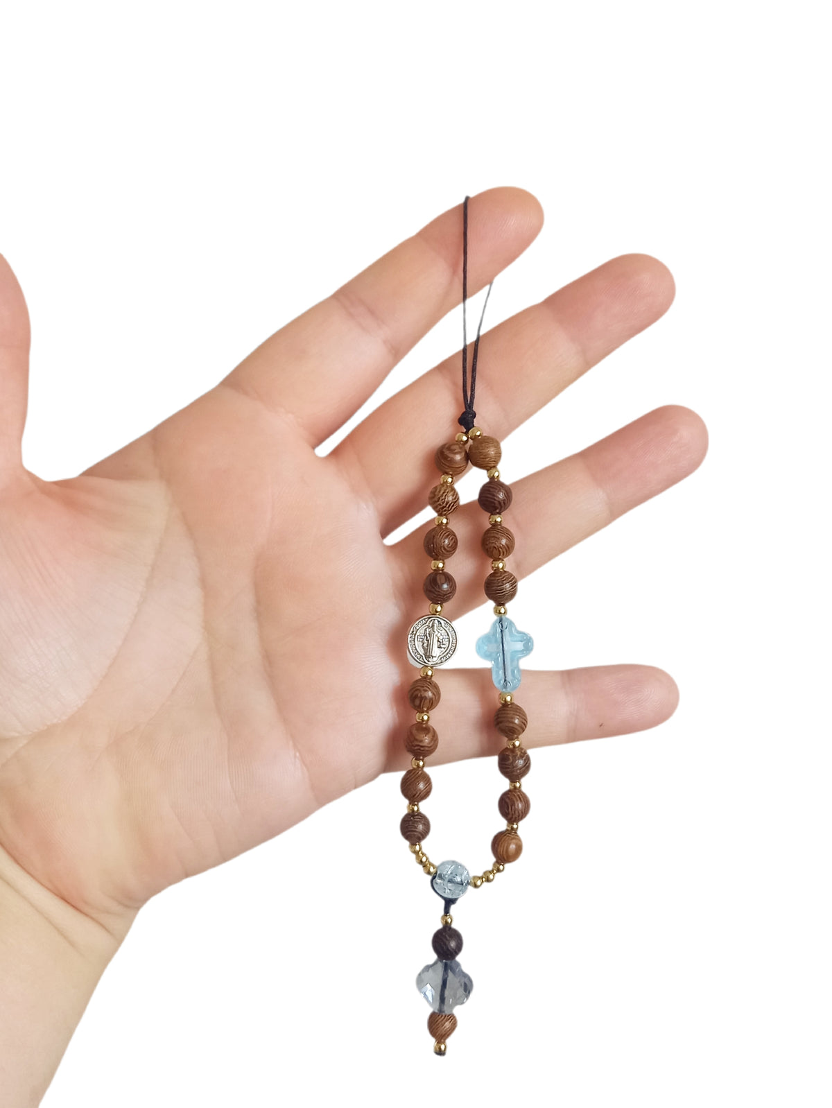 ✞ Protection de St Benoît ✞  Bijou de téléphone artisanal style mini chapelet