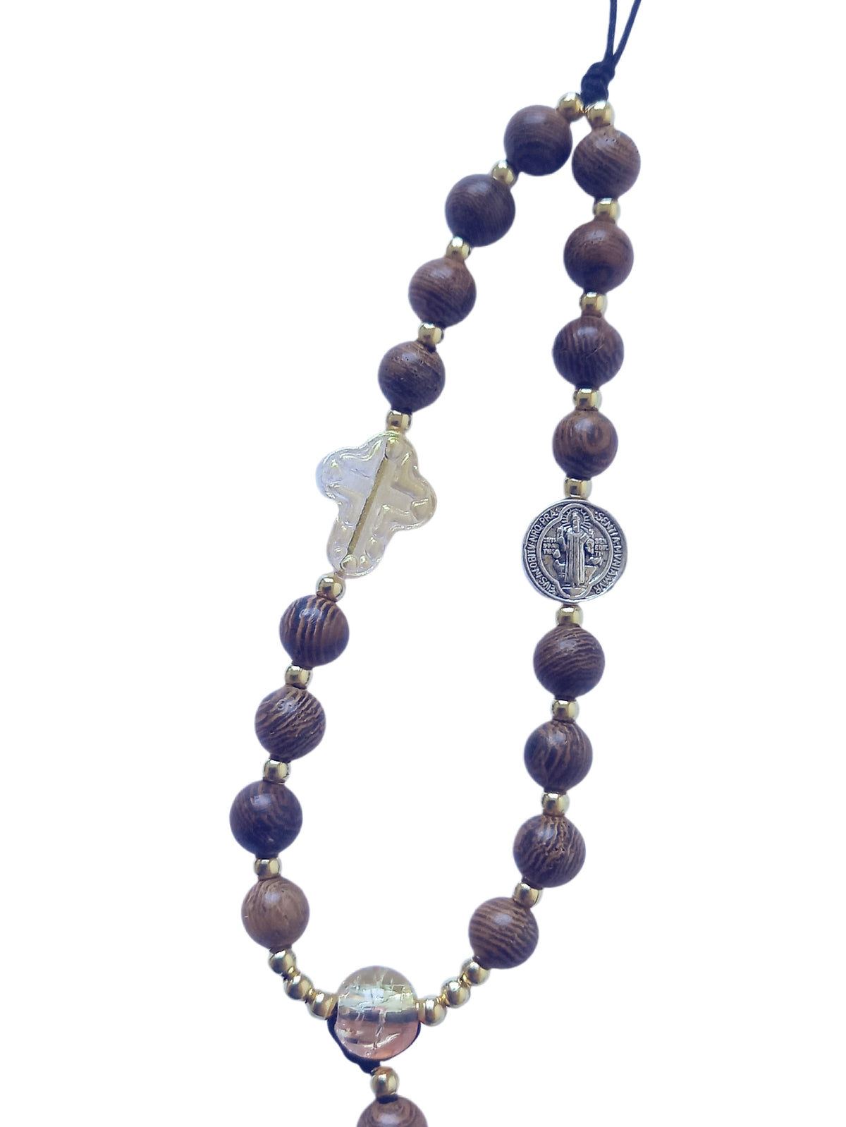 ✞ Protection de St Benoît ✞  Bijou de téléphone artisanal style mini chapelet