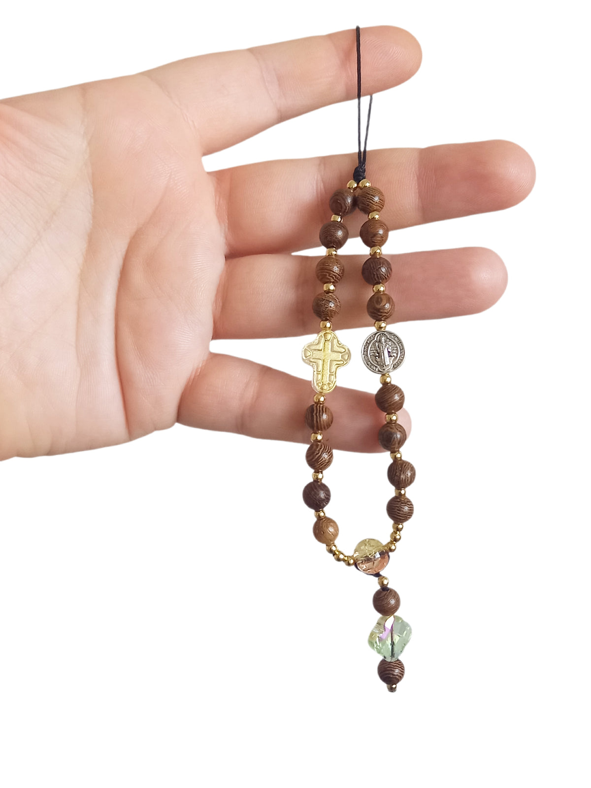 ✞ Protection de St Benoît ✞  Bijou de téléphone artisanal style mini chapelet