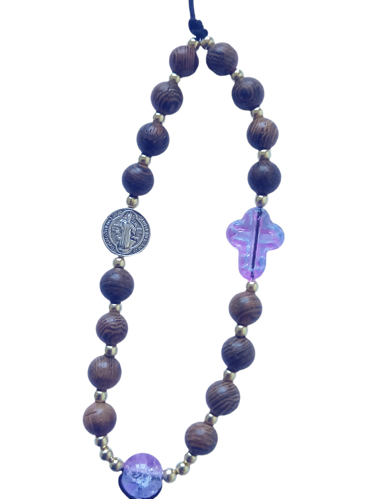 ✞ Protection de St Benoît ✞  Bijou de téléphone artisanal style mini chapelet
