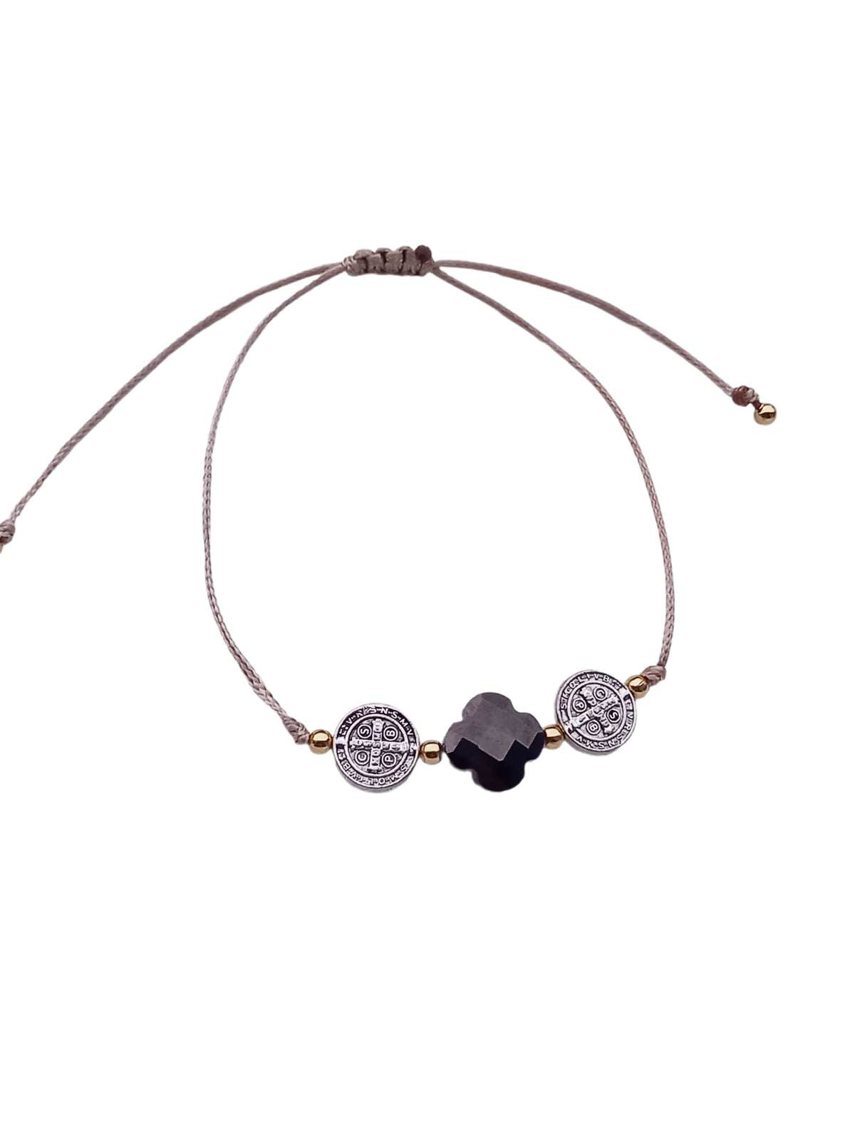 ✞ Cruz & St Benoît ✞   Bracelet artisanal modèle violet irisé