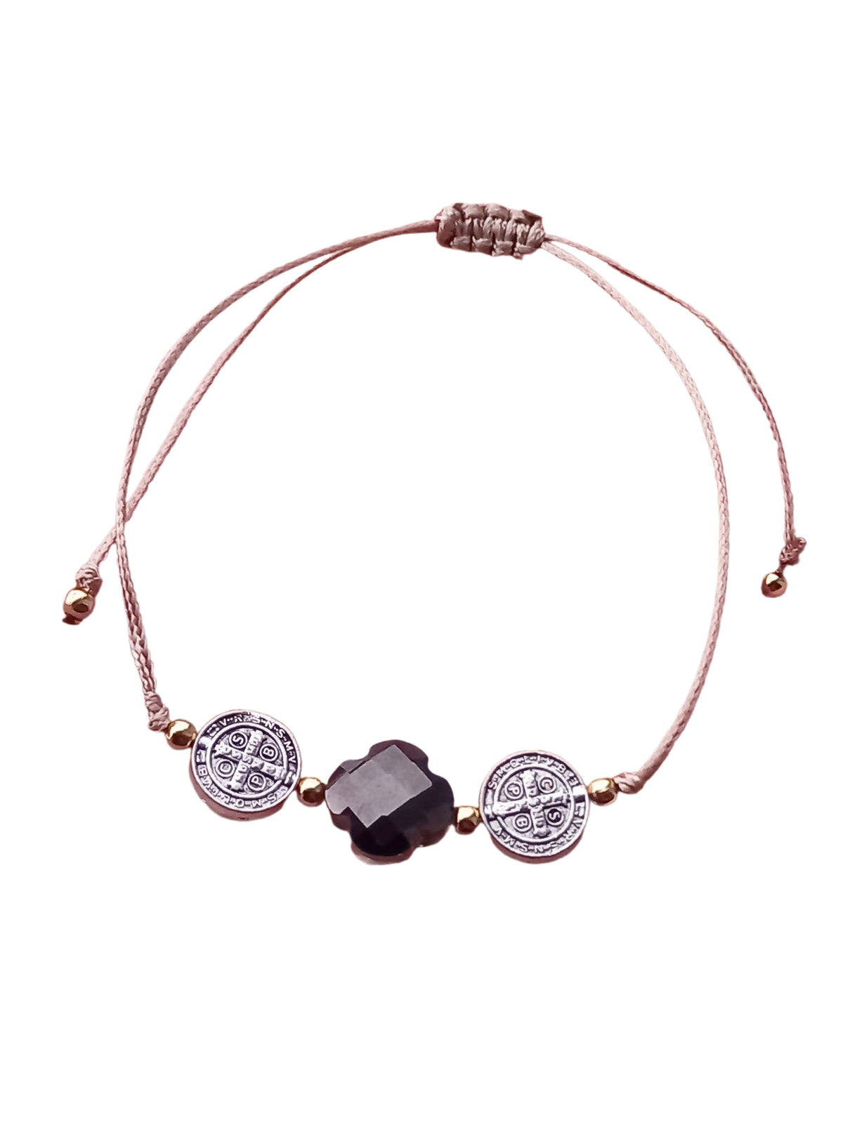 ✞ Cruz & St Benoît ✞   Bracelet artisanal modèle violet irisé