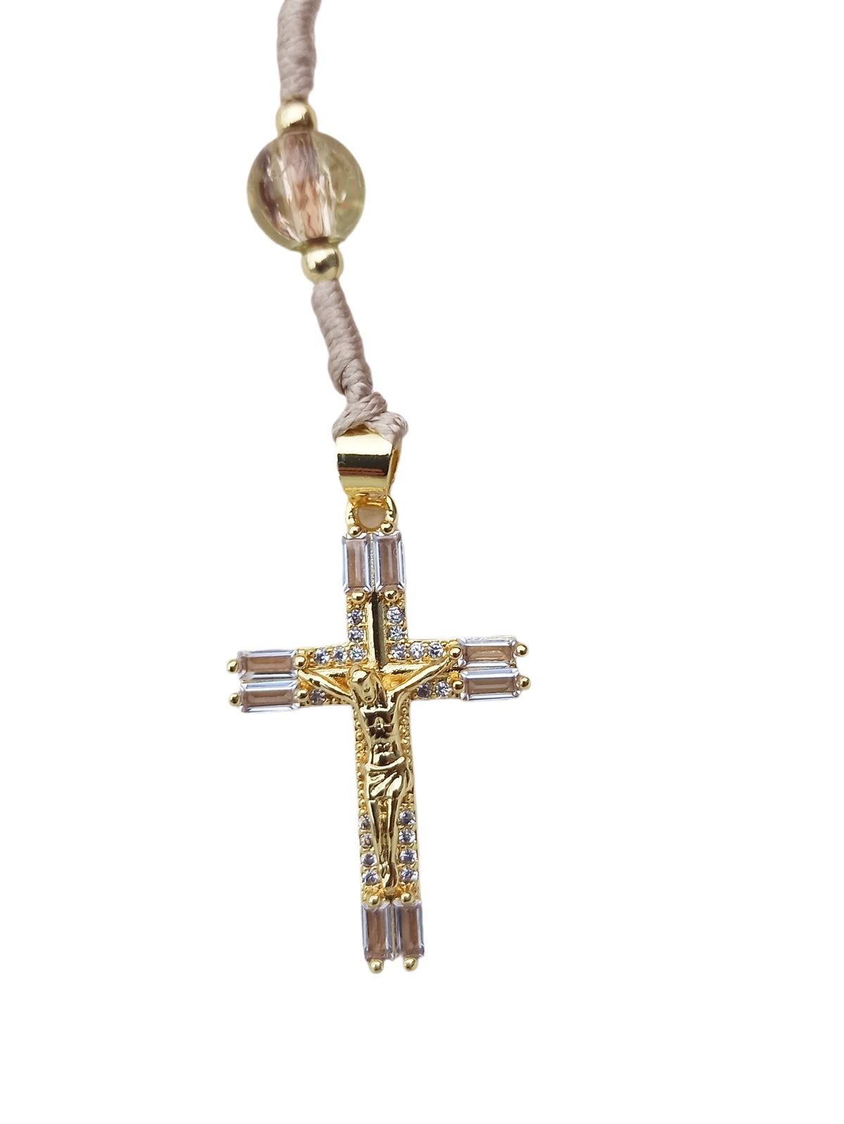 ✞ Rosarium Solare Virginis ✞   Chapelet artisanal plaqué or 18 carats