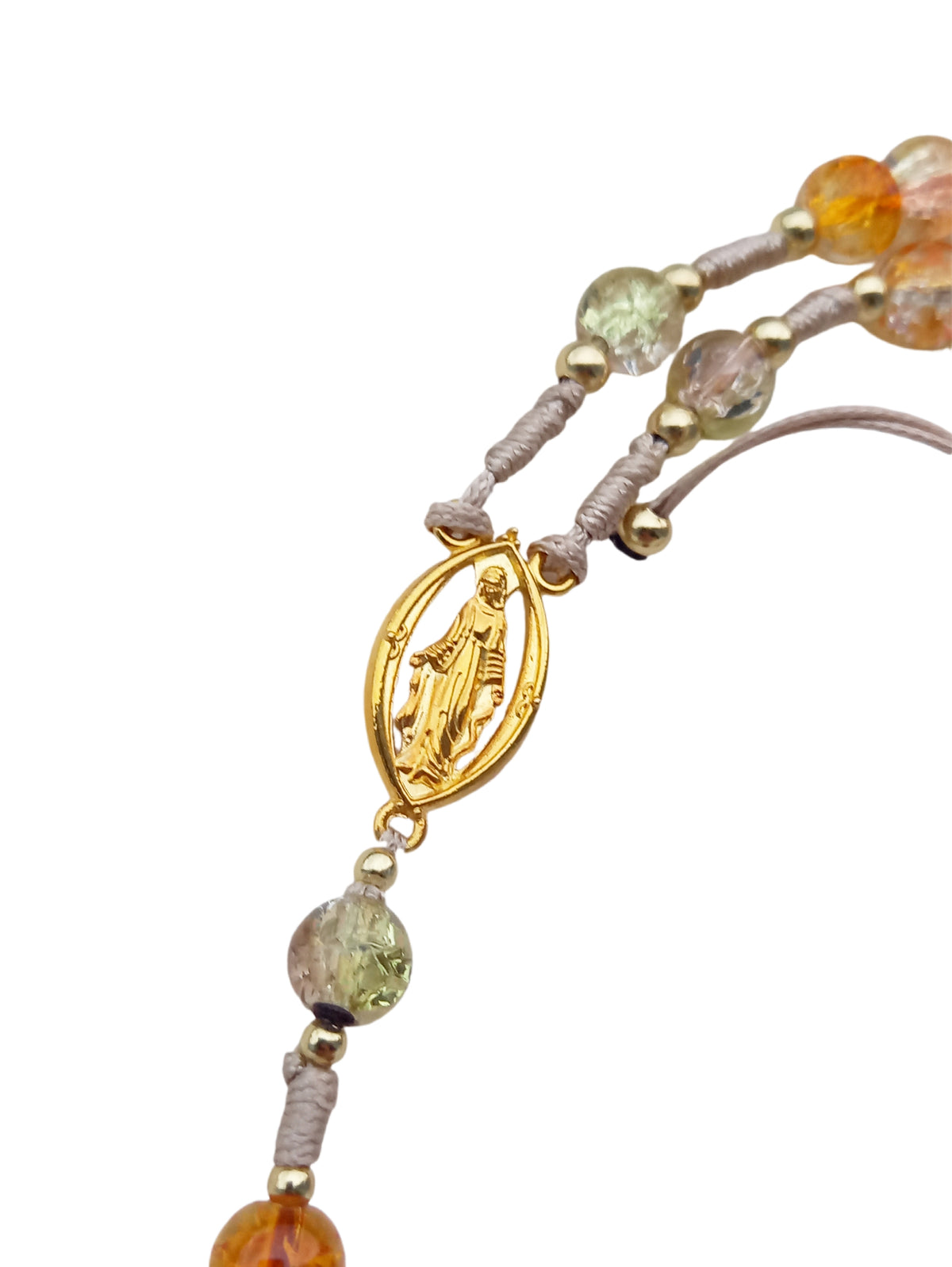 ✞ Rosarium Solare Virginis ✞   Chapelet artisanal plaqué or 18 carats