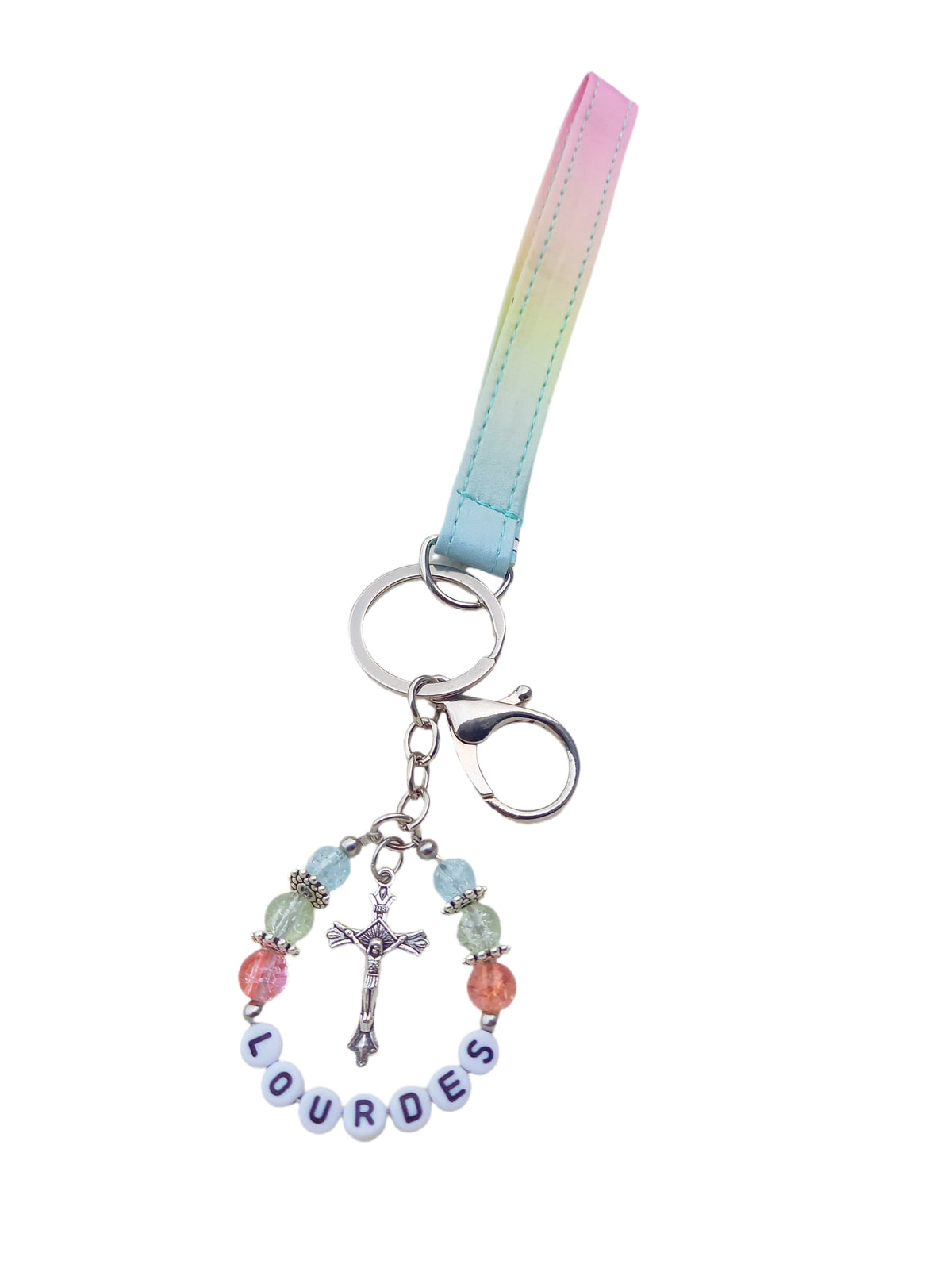 ✞ Lumineuse Lourdes ✞ Porte-clefs souvenir de Lourdes