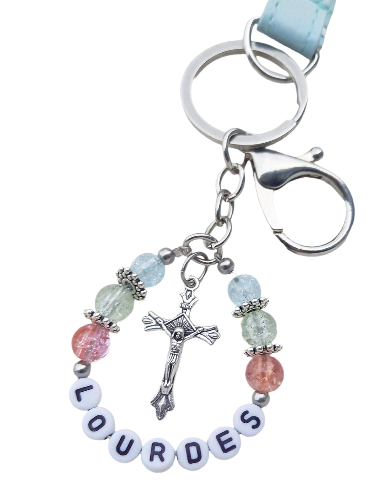 ✞ Lumineuse Lourdes ✞ Porte-clefs souvenir de Lourdes