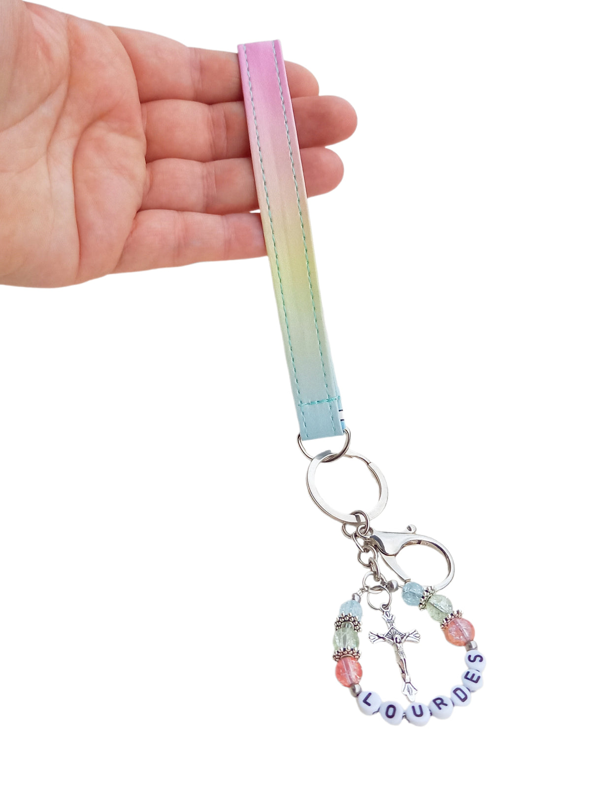 ✞ Lumineuse Lourdes ✞ Porte-clefs souvenir de Lourdes