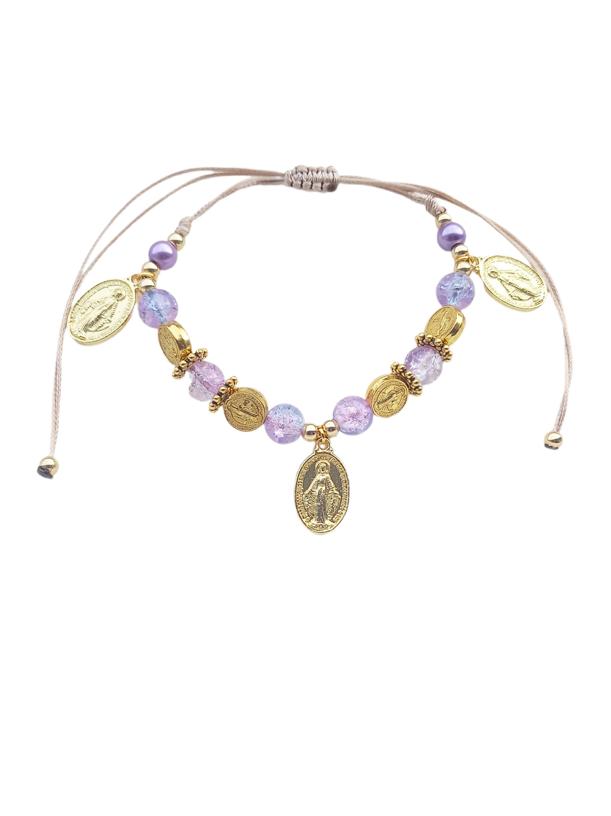✞ Divina protectio ✞   Bracelet artisanal plaqué or 18 K