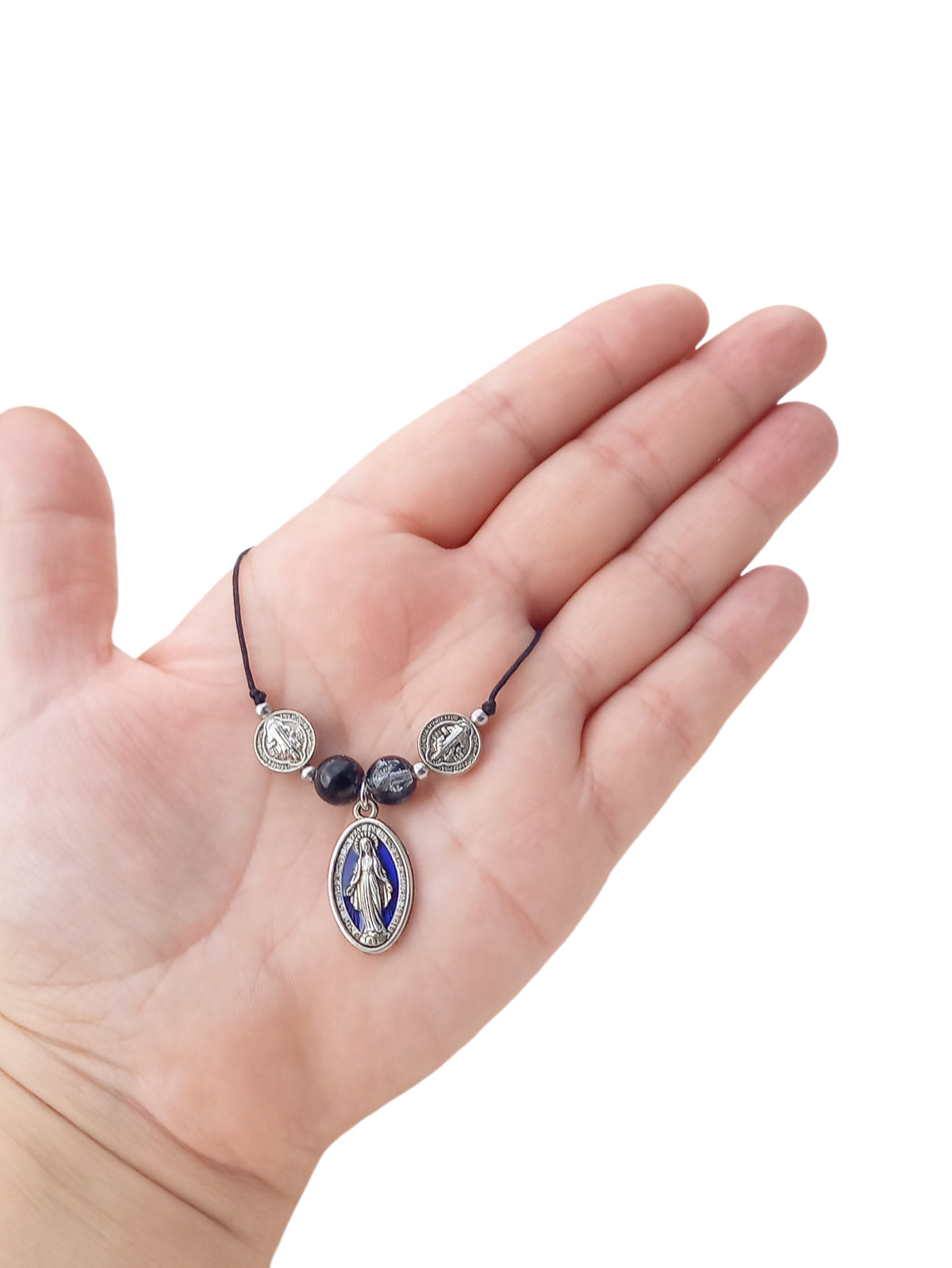 ✞ Grâce de Lourdes ✞   Bracelet artisanal Vierge Marie & Saint-Benoît