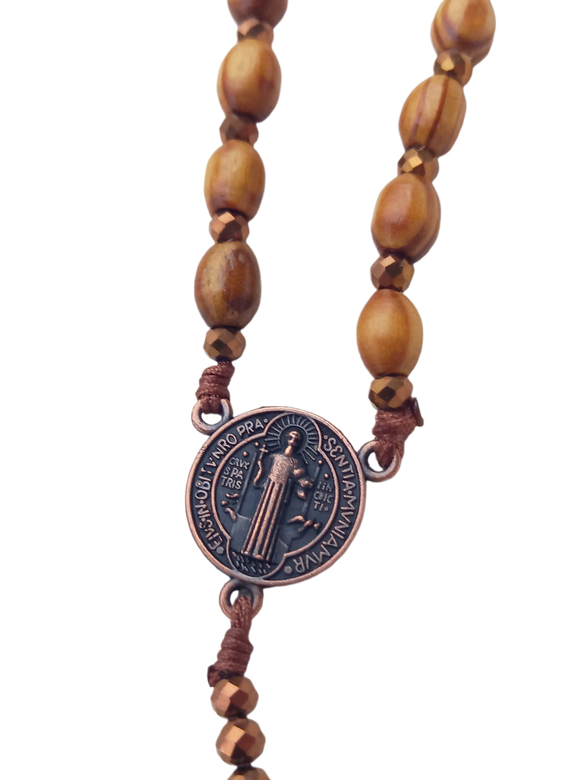 ✞ Saint-Benoît Azur ✞   Chapelet collier artisanal