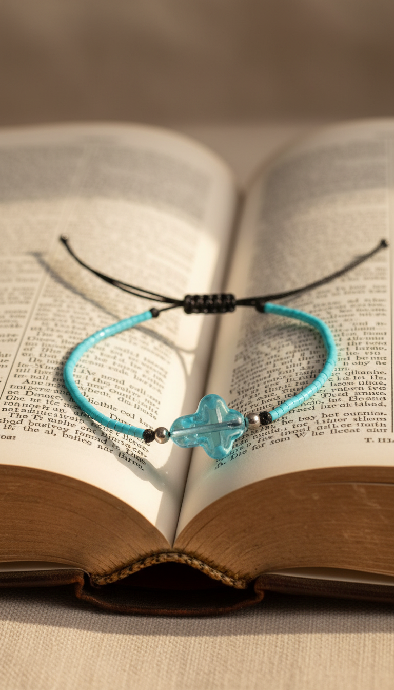 ✞  Bonita Cruz ✞   Bracelet artisanal modèle bleu clair