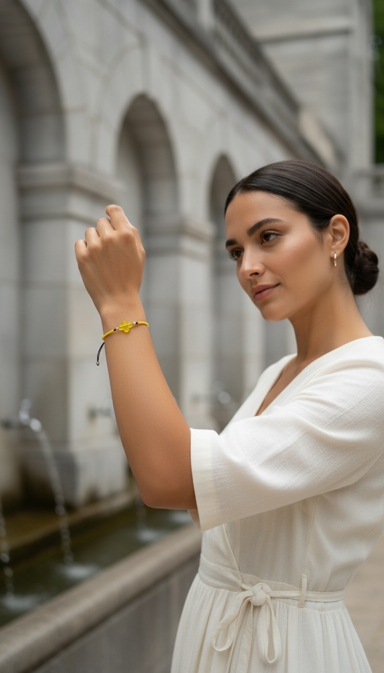 ✞  Bonita Cruz ✞   Bracelet artisanal modèle jaune soleil