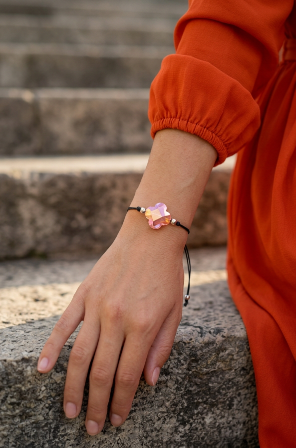 ✞ Suerte ✞   Bracelet artisanal modèle orange irisé