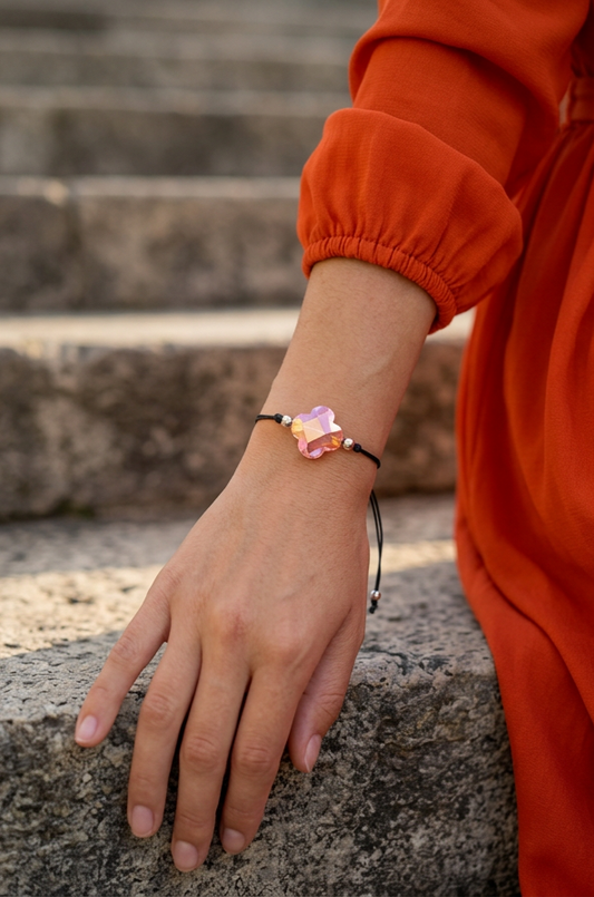 ✞ Suerte ✞   Bracelet artisanal modèle orange irisé