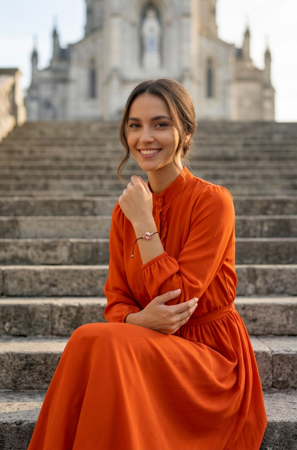 ✞ Suerte ✞   Bracelet artisanal modèle orange irisé