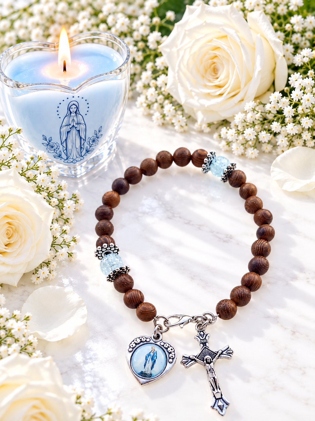 ✞ Cœur de Lourdes ✞ Bracelet Dizainier