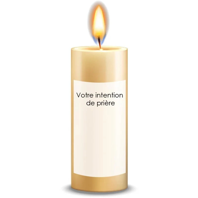 ✞ Dépôt de cierge personnalisé de 15 cm soit 5h de combustion ✞ Votre cierge personnalisé avec un mot ou prière déposé à la grotte de Lourdes